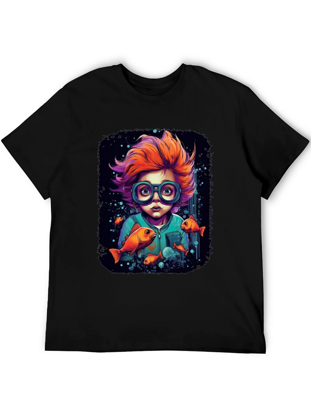 Boy with Fish Graphic T-Shirt