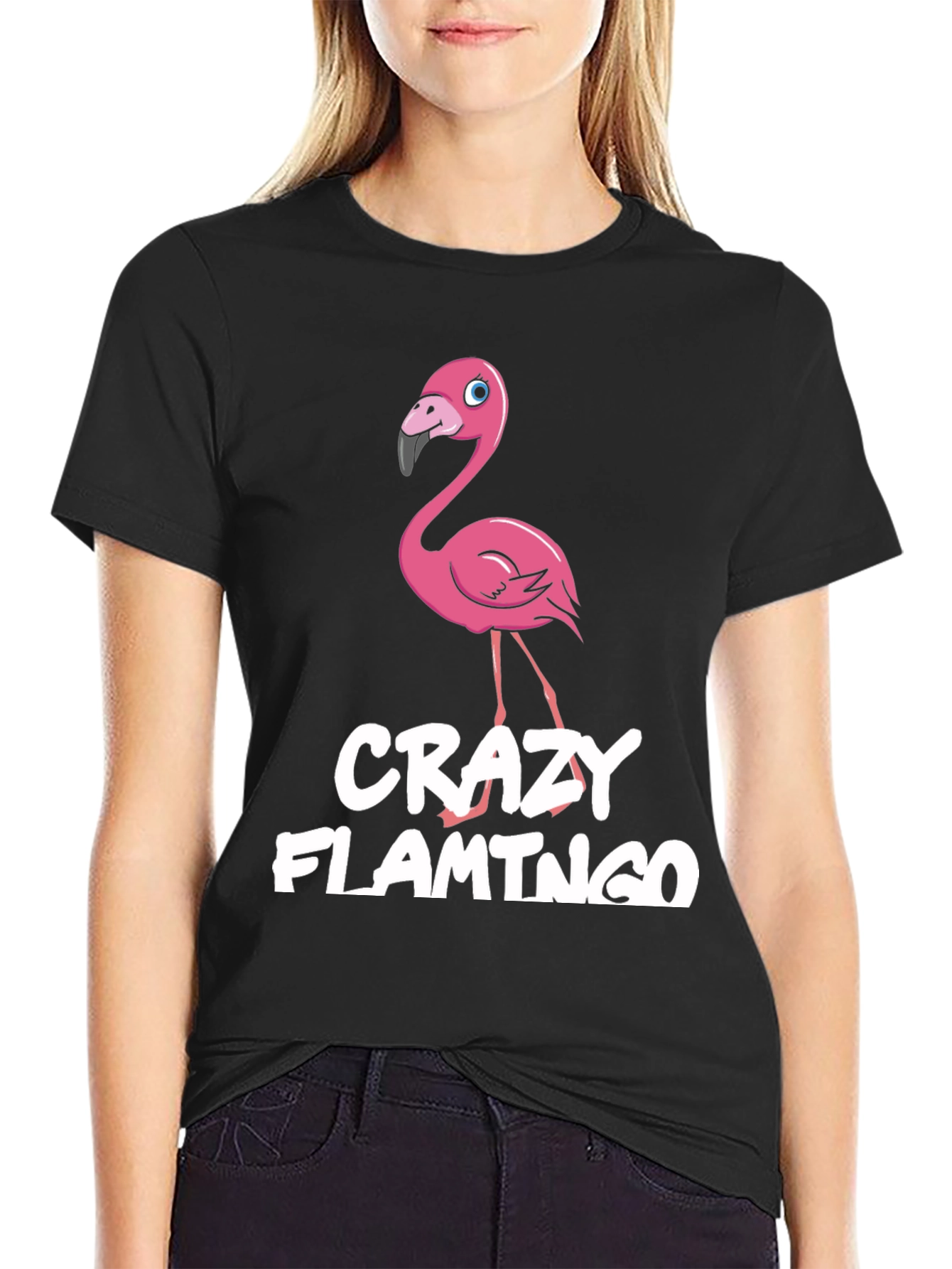 Crazy Flamingo Graphic Tee - Fun Novelty T-Shirt