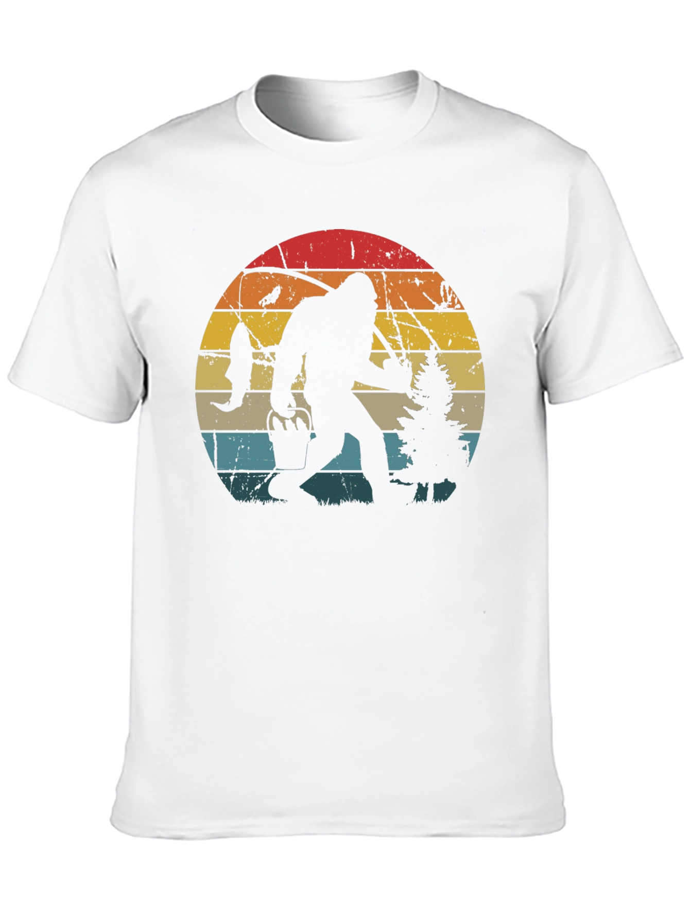 Bigfoot Fishing Retro Graphic T-Shirt