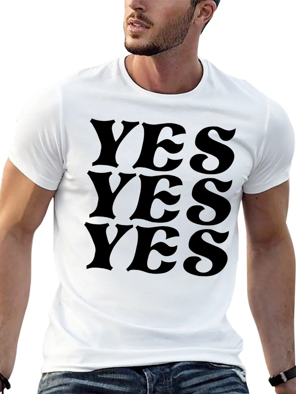 YES Graphic Tee - Minimalist Statement Shirt