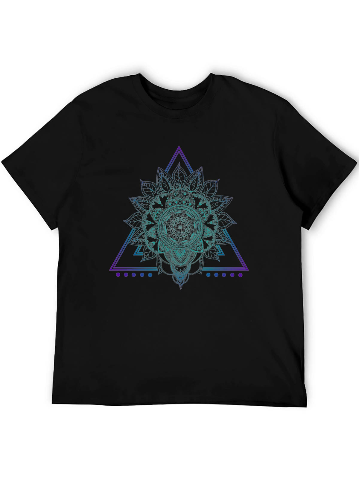 Geometric Mandala Graphic Tee - Black Cotton T-Shirt