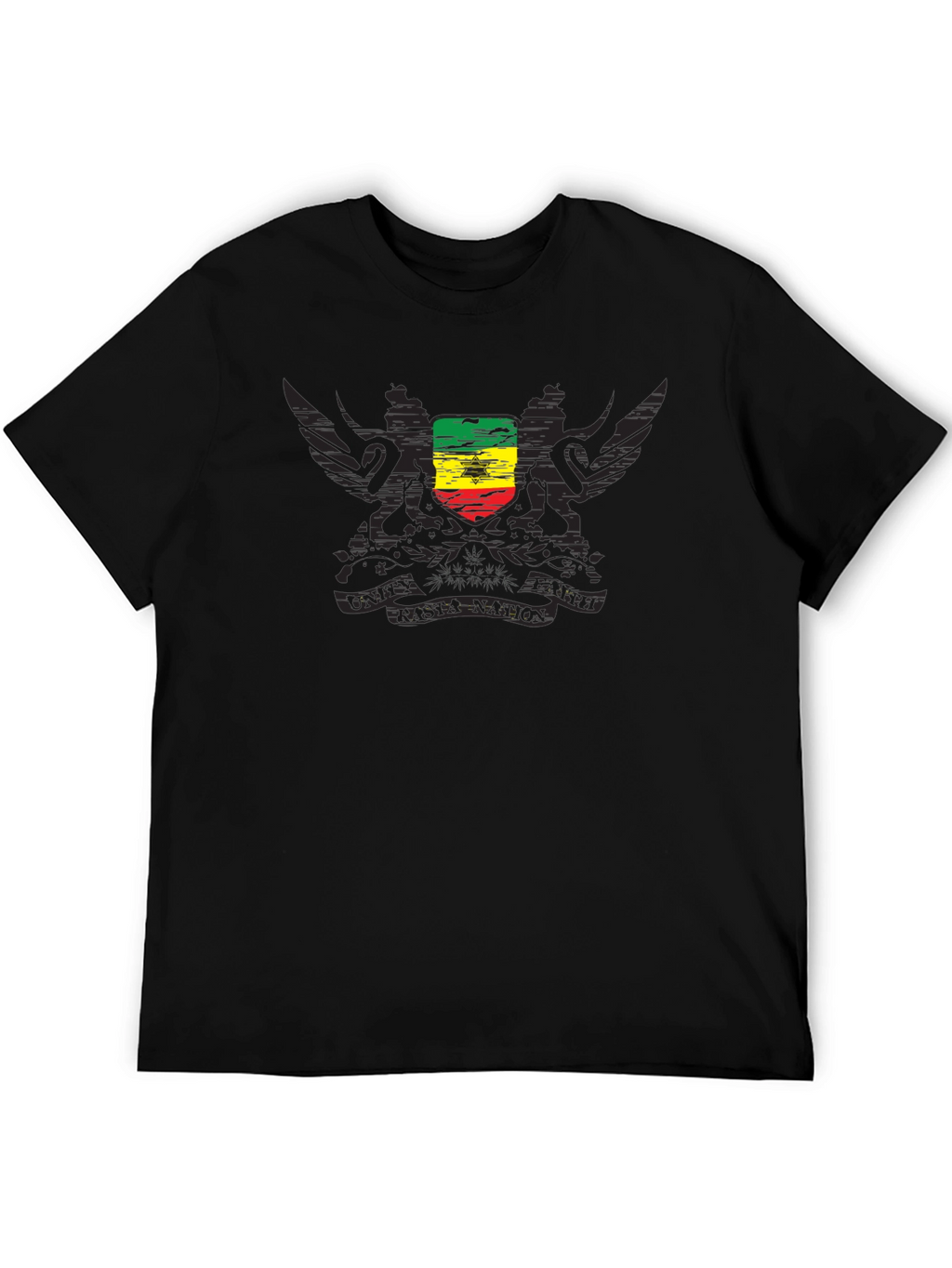 Rasta Shield Graphic Tee - Black
