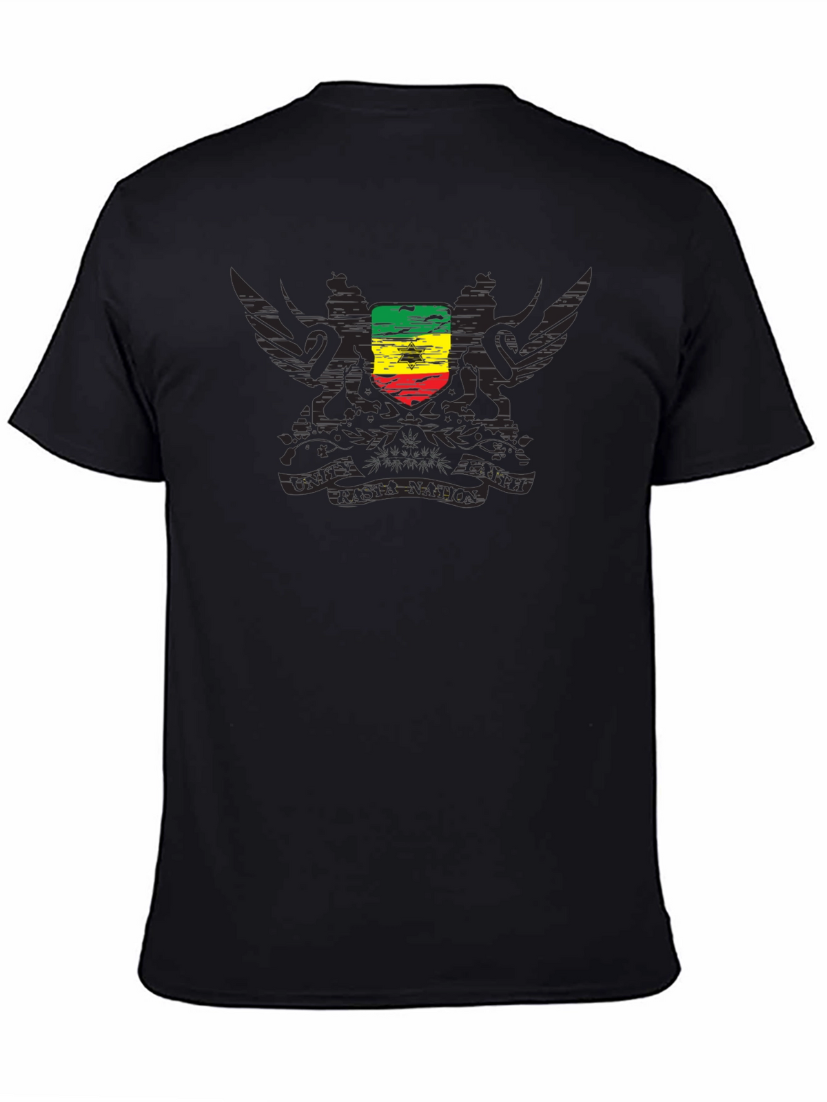 Rasta Shield Graphic Tee - Black