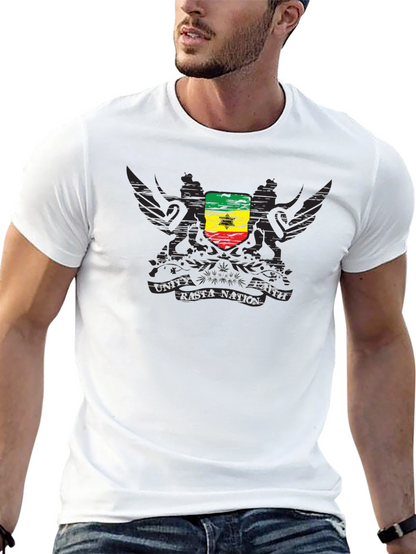 Rasta Shield Graphic Tee - Black