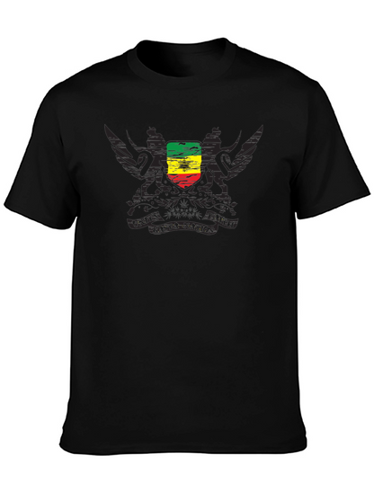 Rasta Shield Graphic Tee - Black