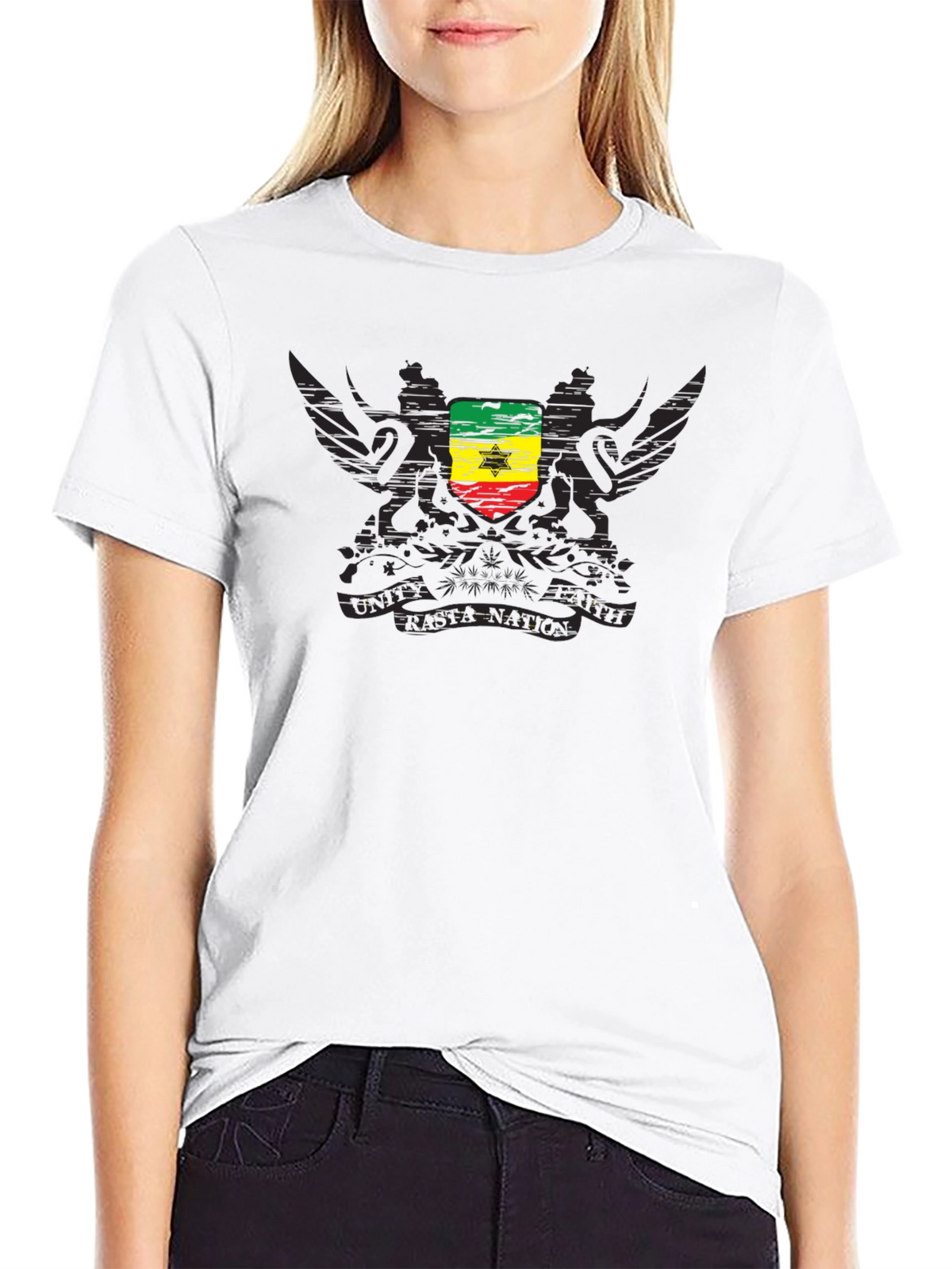 Rasta Shield Graphic Tee - Black