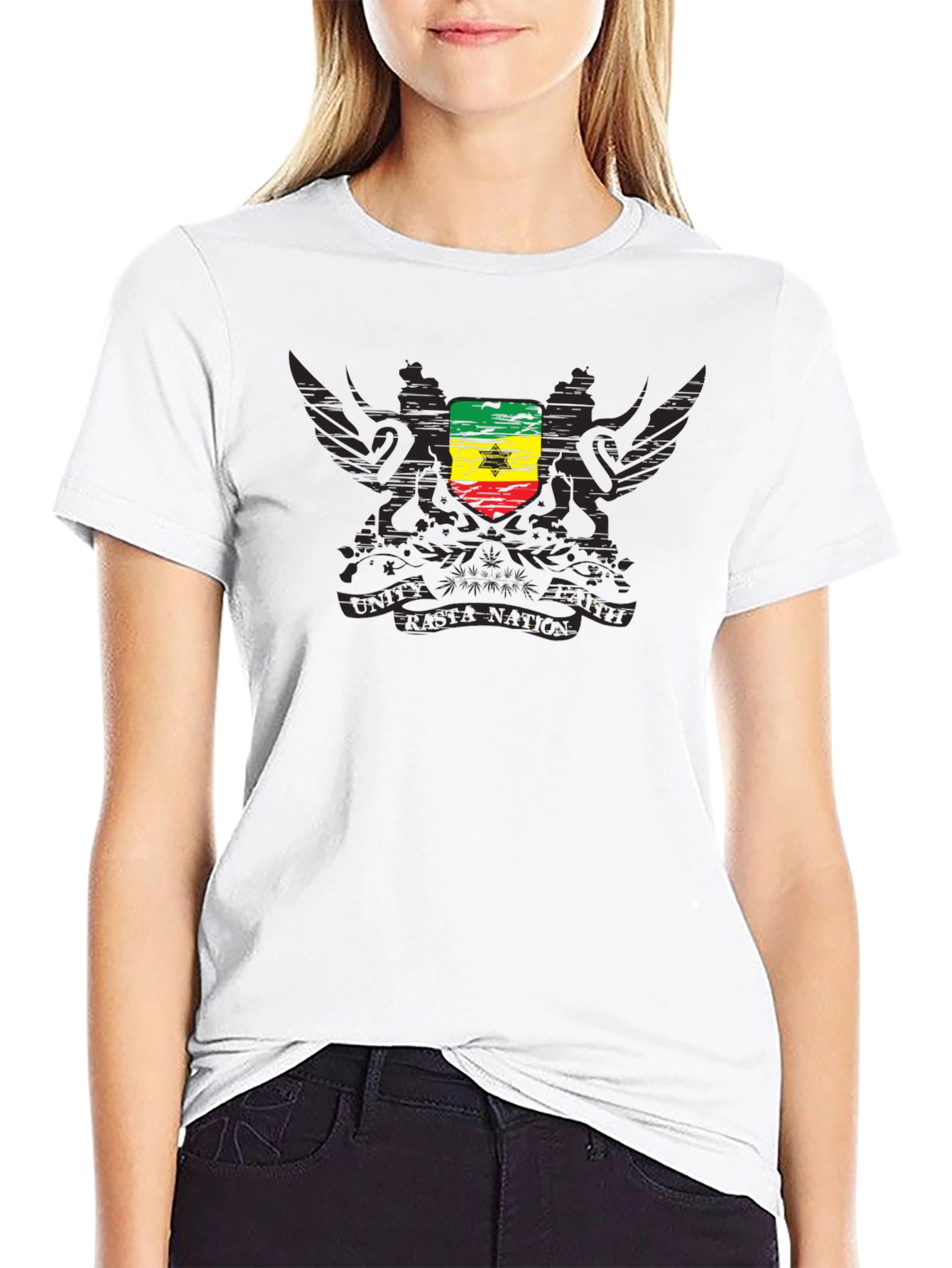 Rasta Shield Graphic Tee - Black