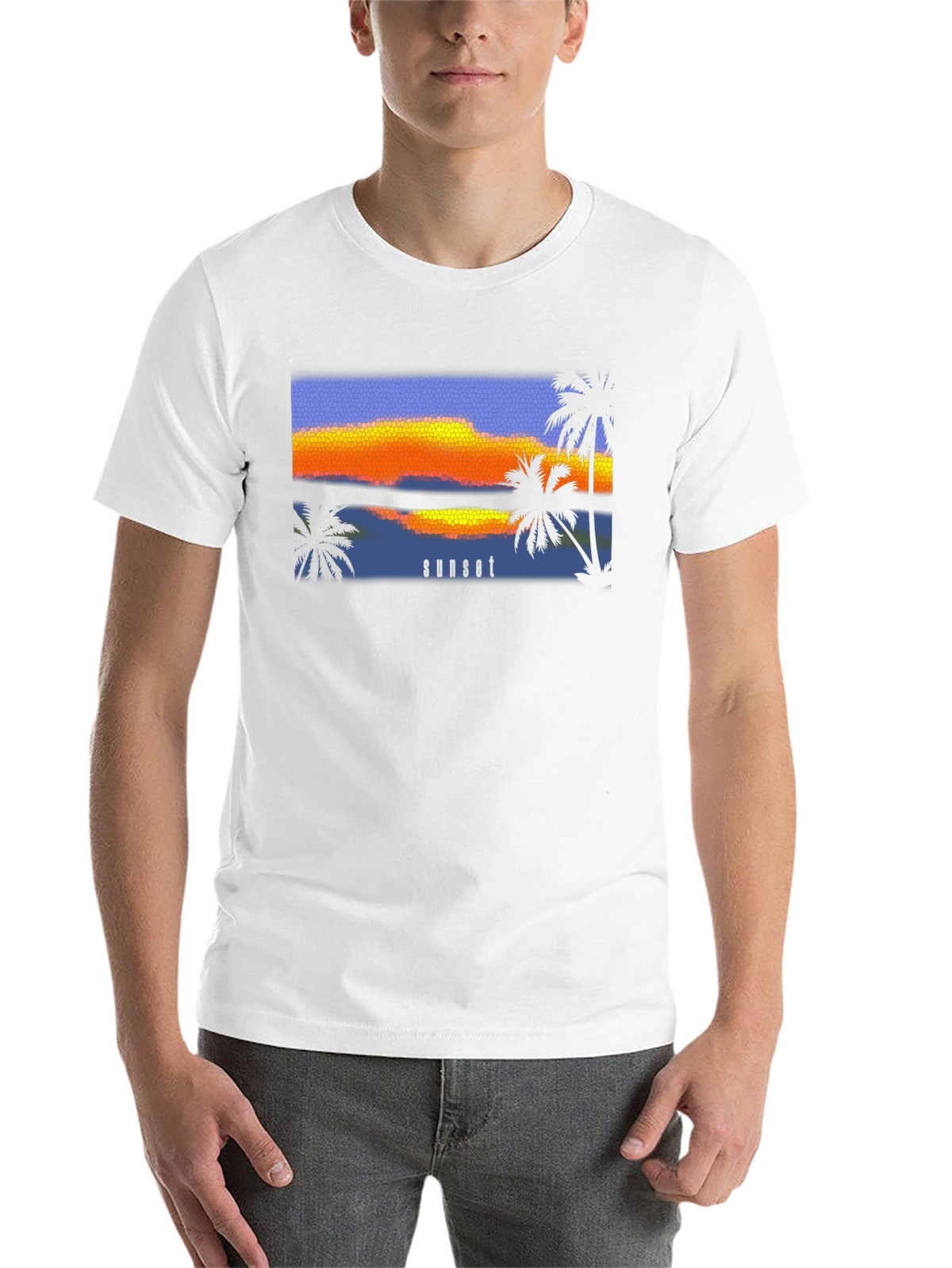 Sunset Palm T-Shirt - Black Graphic Tee
