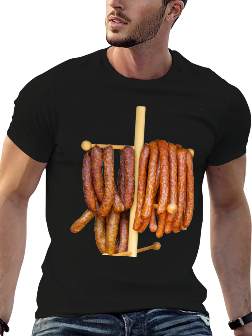 Funny Sausage Meat Lover Graphic T-Shirt