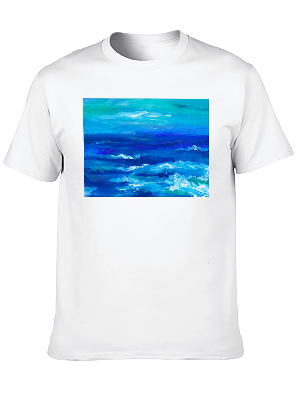 Ocean Wave Art Black T-Shirt