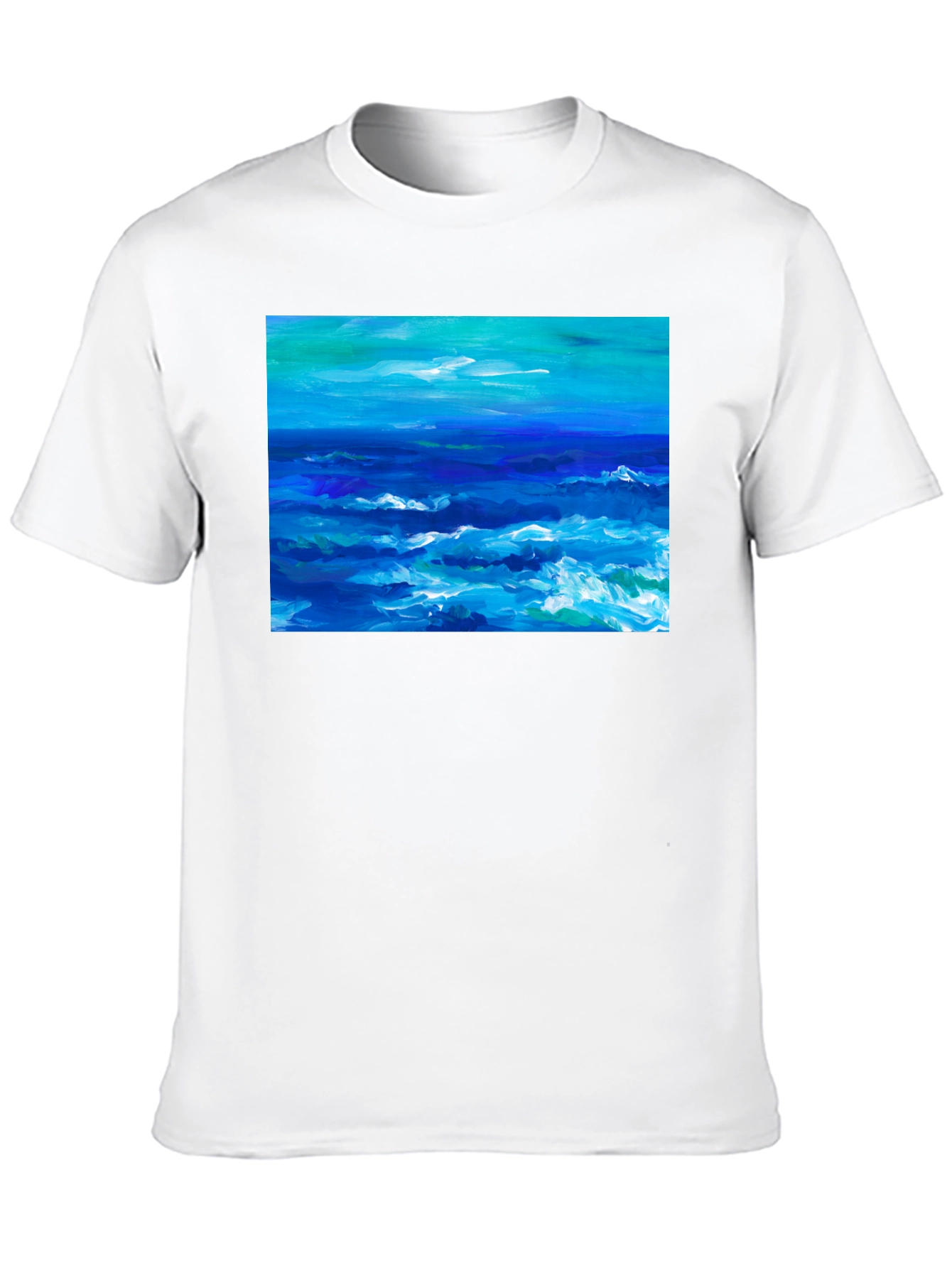 Ocean Wave Art Black T-Shirt