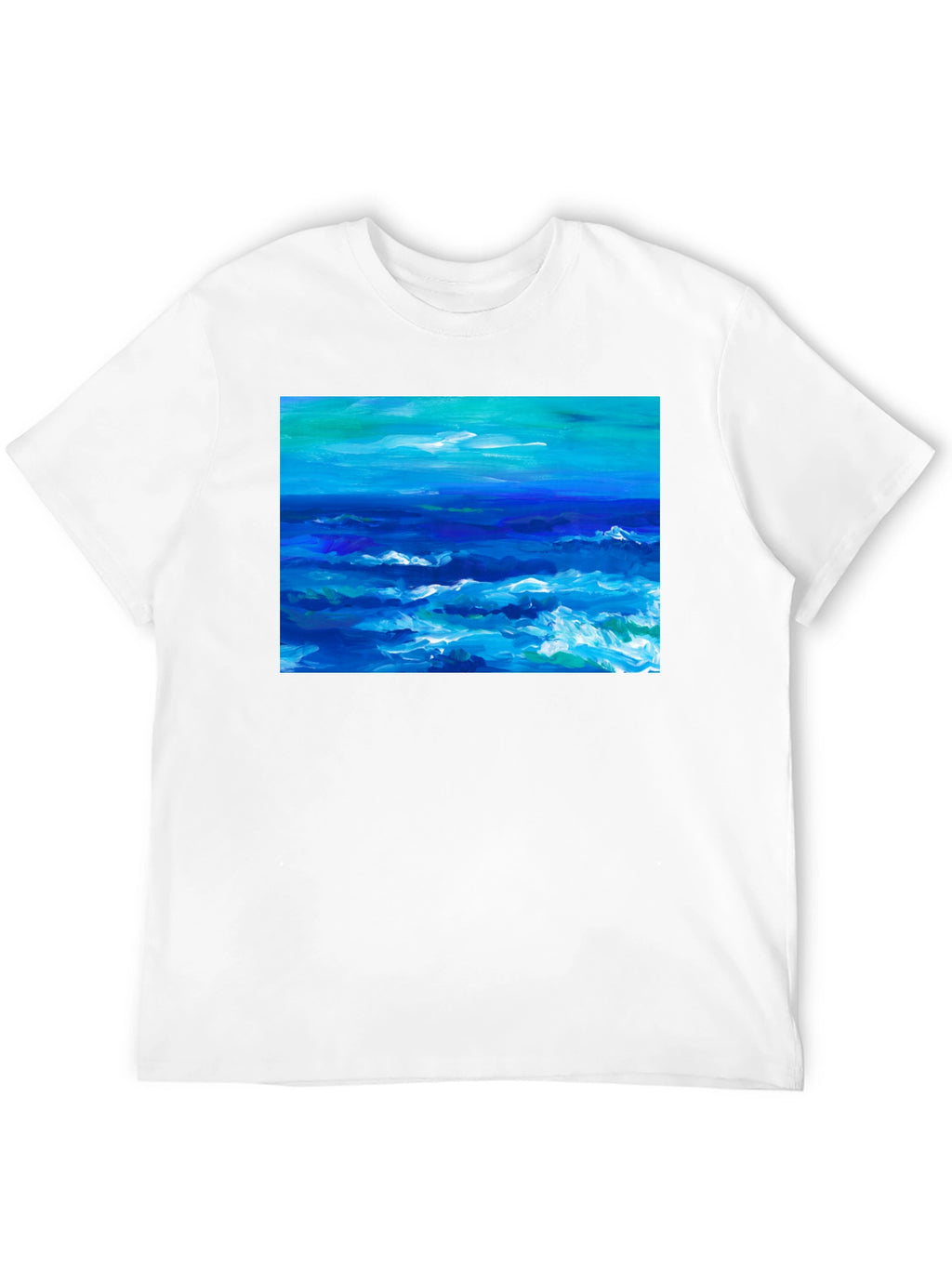 Ocean Wave Art Black T-Shirt