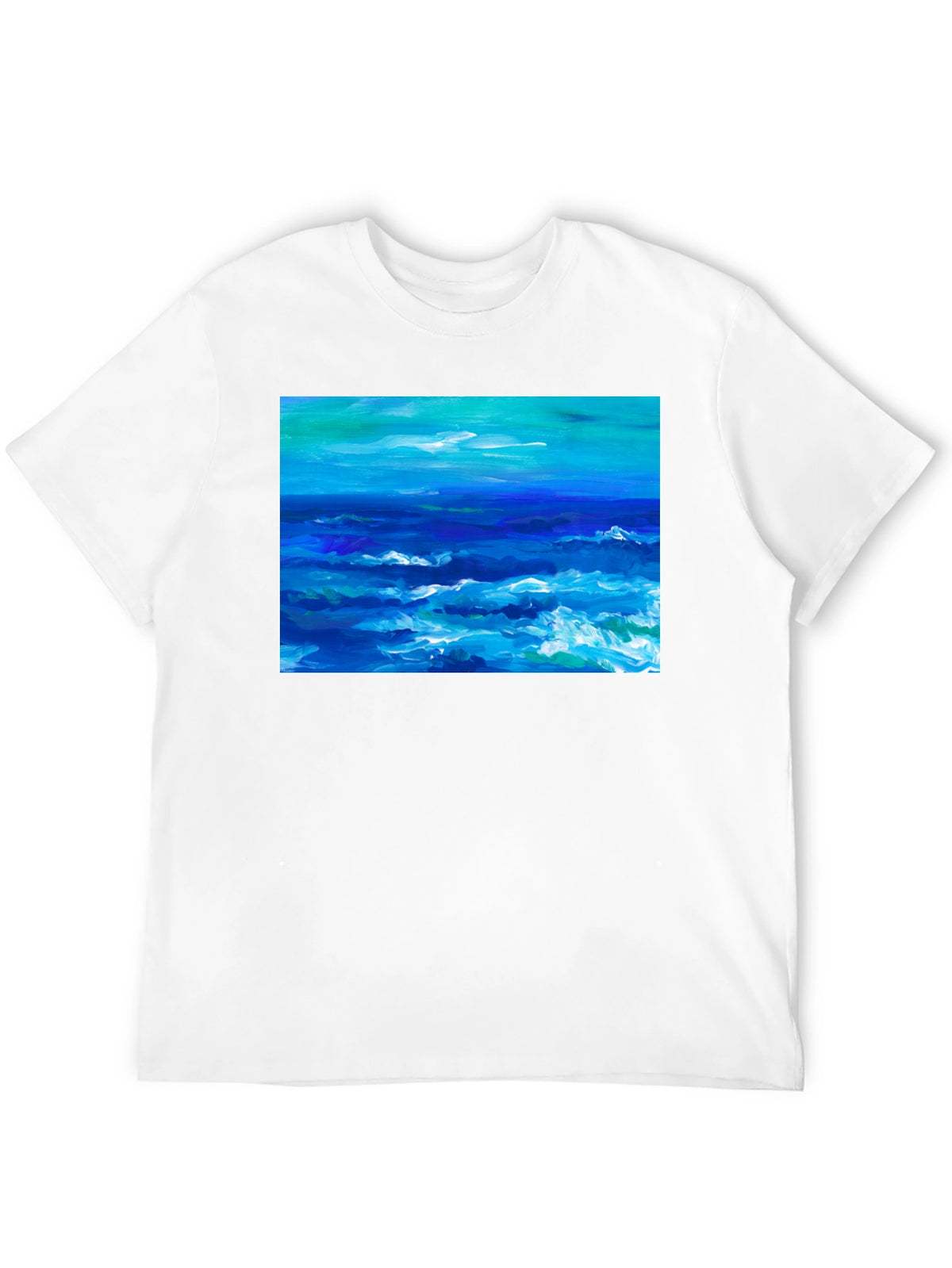 Ocean Wave Art Black T-Shirt