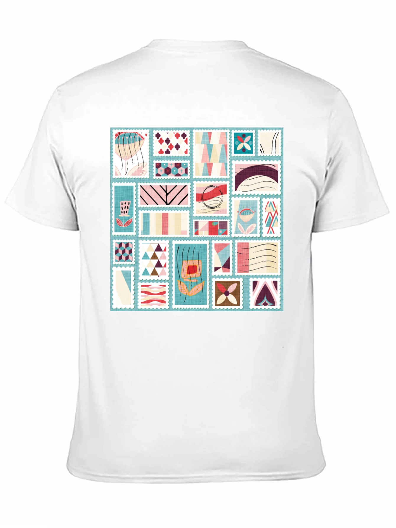 Abstract Stamp Print Tee - Modern Graphic T-Shirt