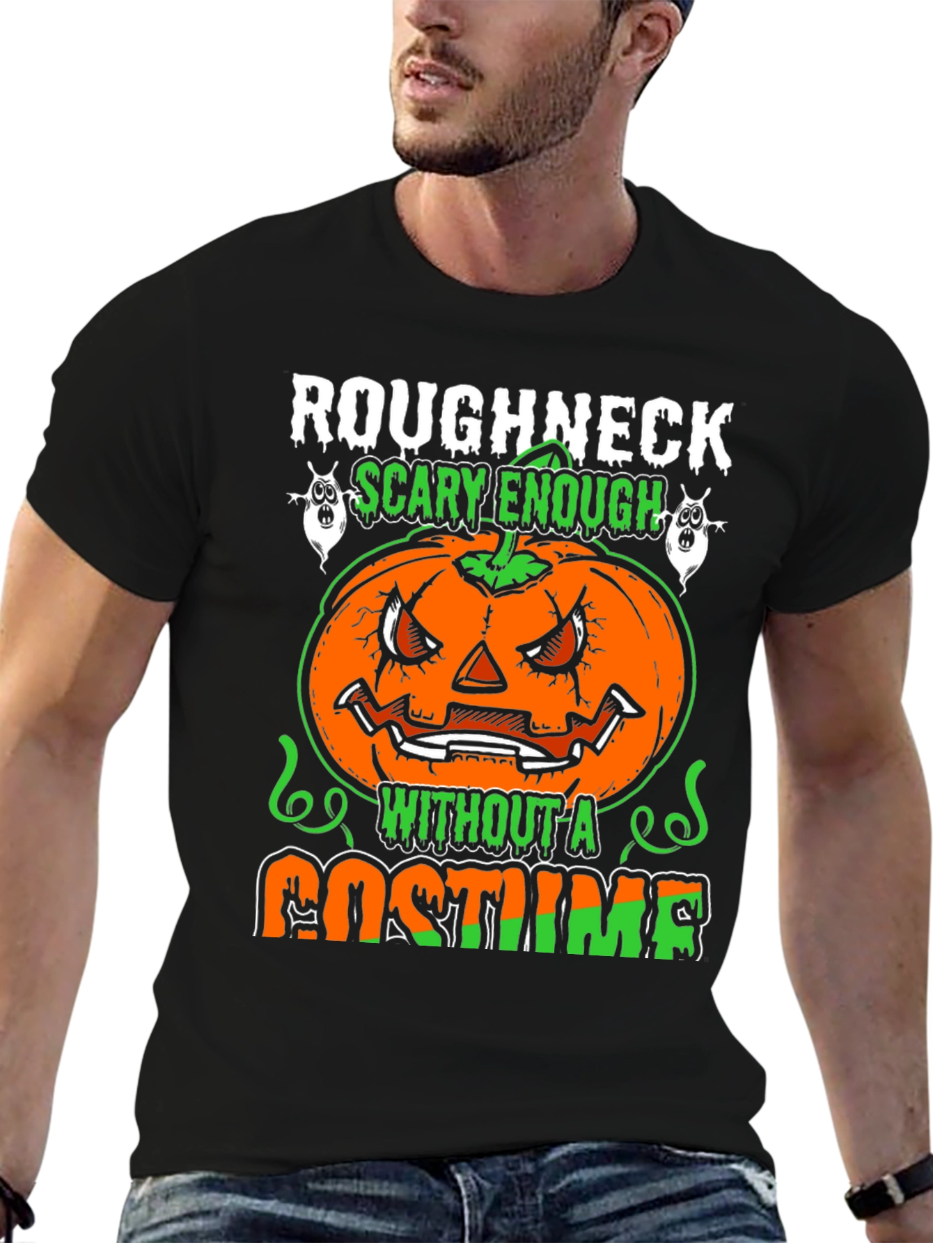 Roughneck Scary Enough Halloween T-Shirt