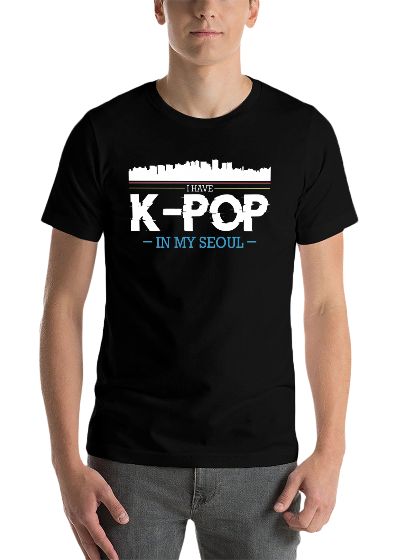 K-Pop In My Seoul Graphic Tee - Black Cotton T-Shirt