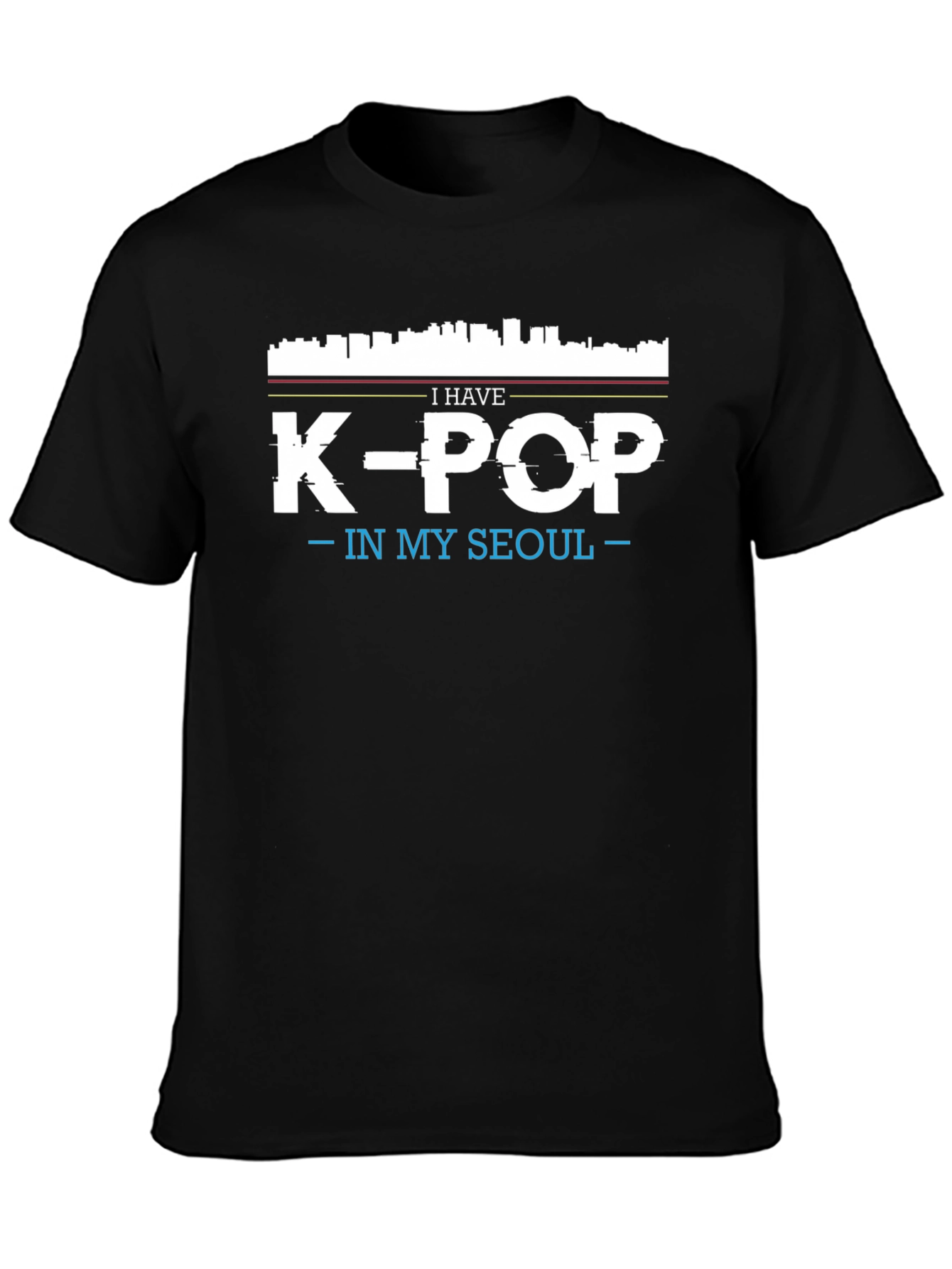 K-Pop In My Seoul Graphic Tee - Black Cotton T-Shirt