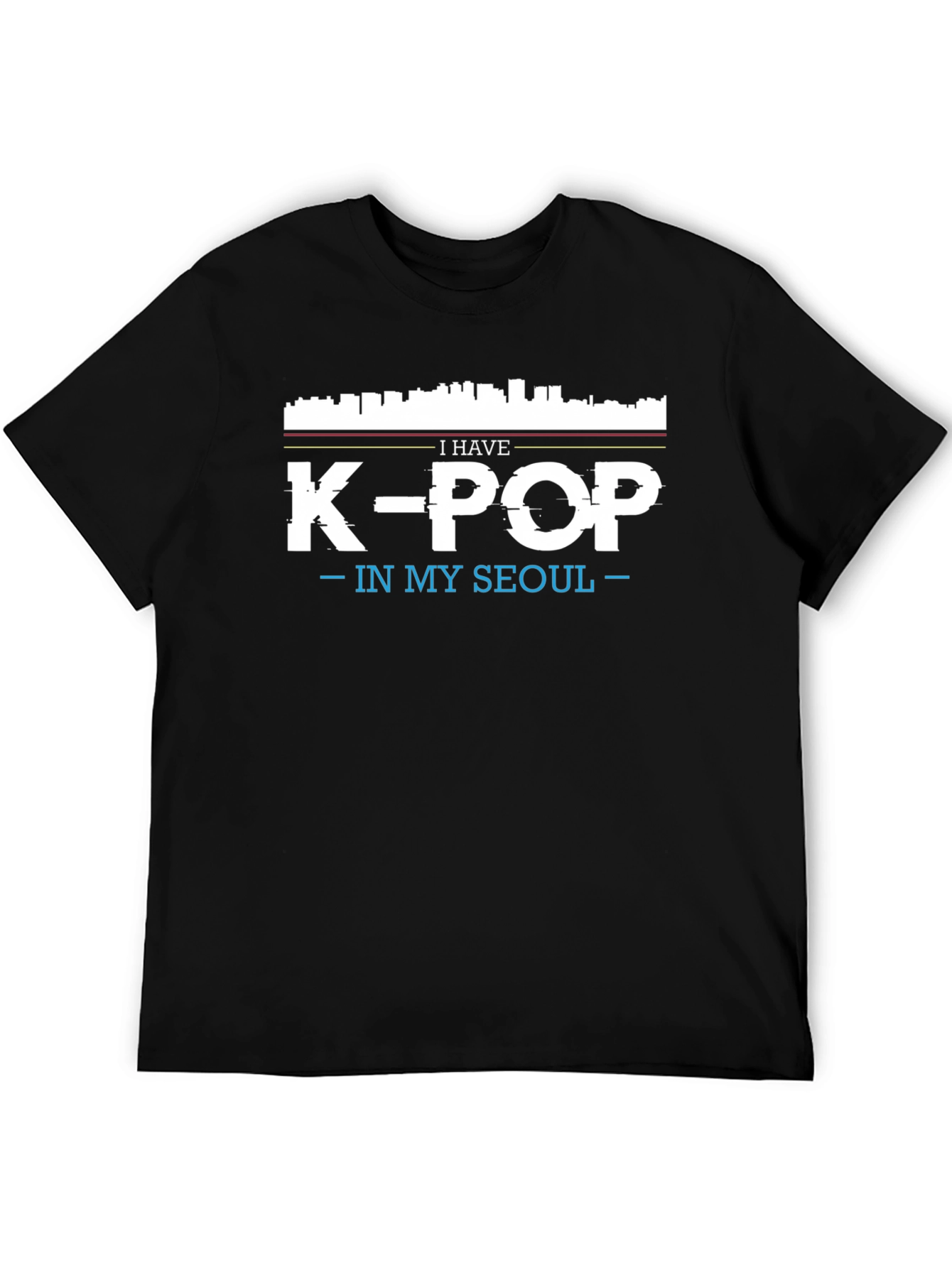 K-Pop In My Seoul Graphic Tee - Black Cotton T-Shirt