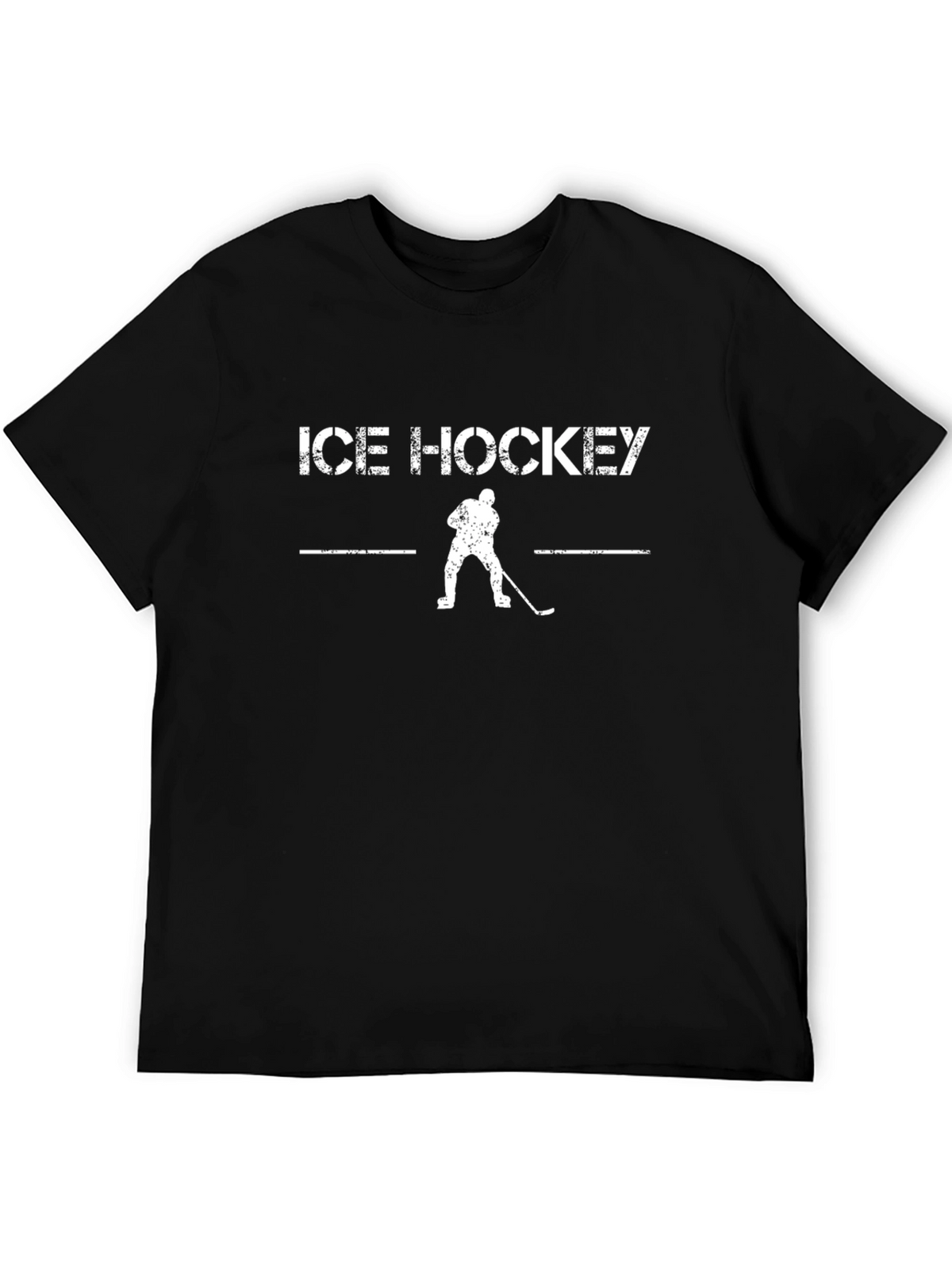 Ice Hockey Graphic T-Shirt - Black