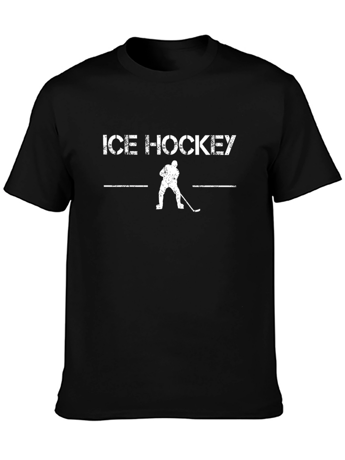 Ice Hockey Graphic T-Shirt - Black