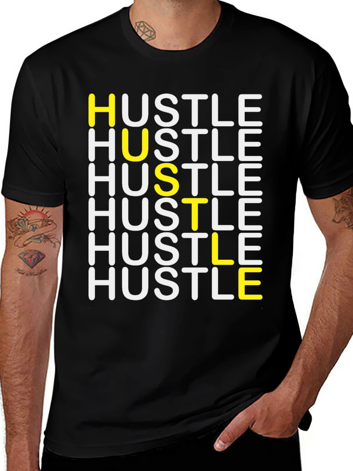HUSTLE Graphic Tee - Stylish Motivation