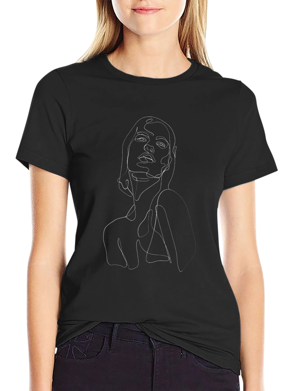Line Art Graphic Tee - Modern Abstract Design