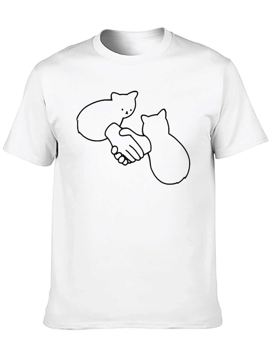 Cat Handshake T-Shirt - Funny Graphic Tee