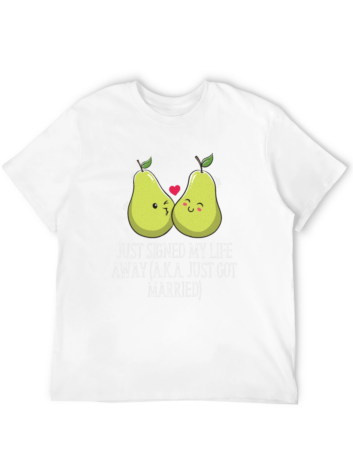 Just Married Couples Pear Graphic T-Shirt
