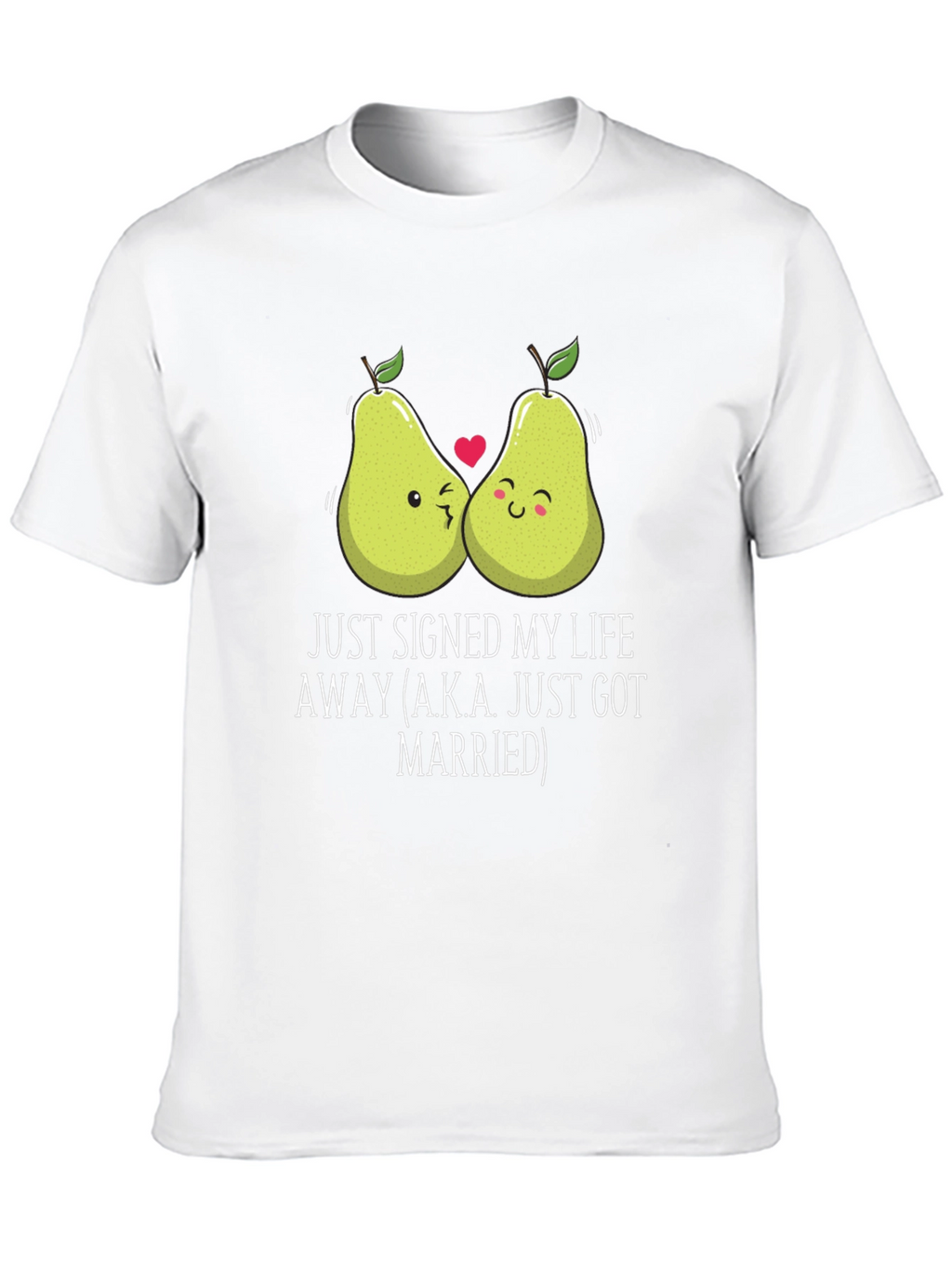 Just Married Couples Pear Graphic T-Shirt