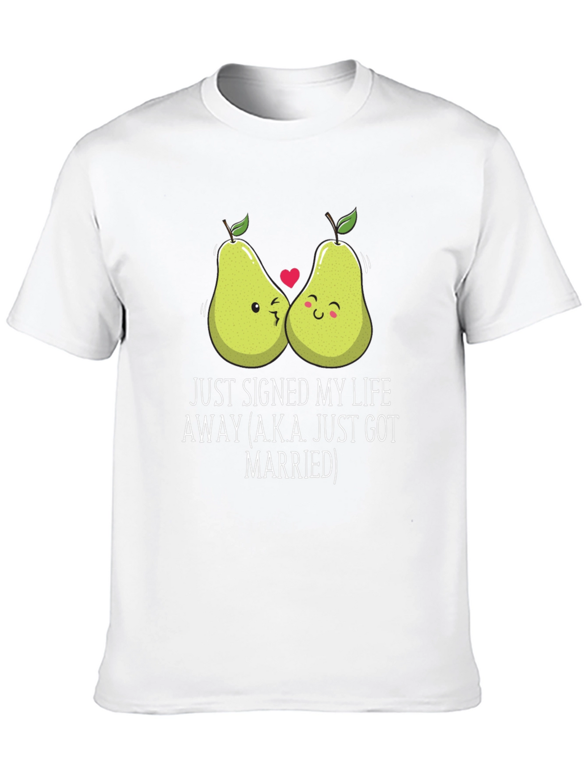 Just Married Couples Pear Graphic T-Shirt