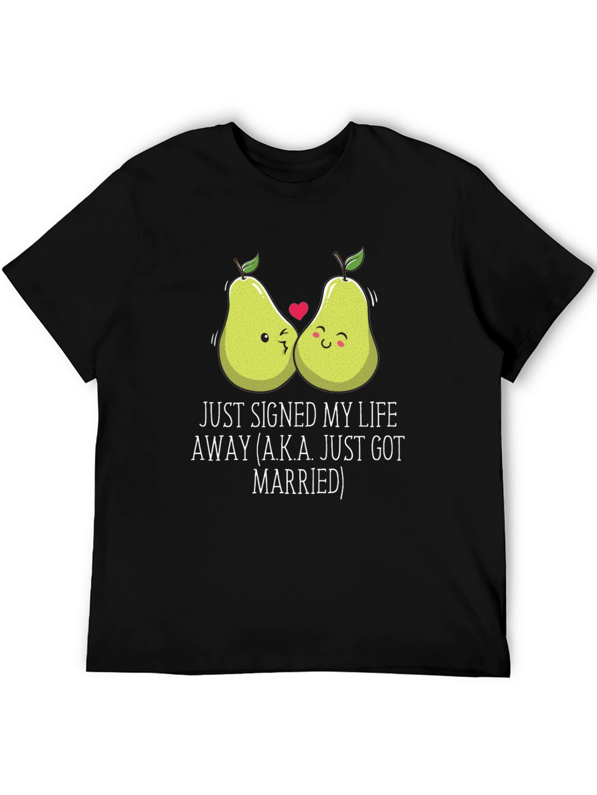 Just Married Couples Pear Graphic T-Shirt