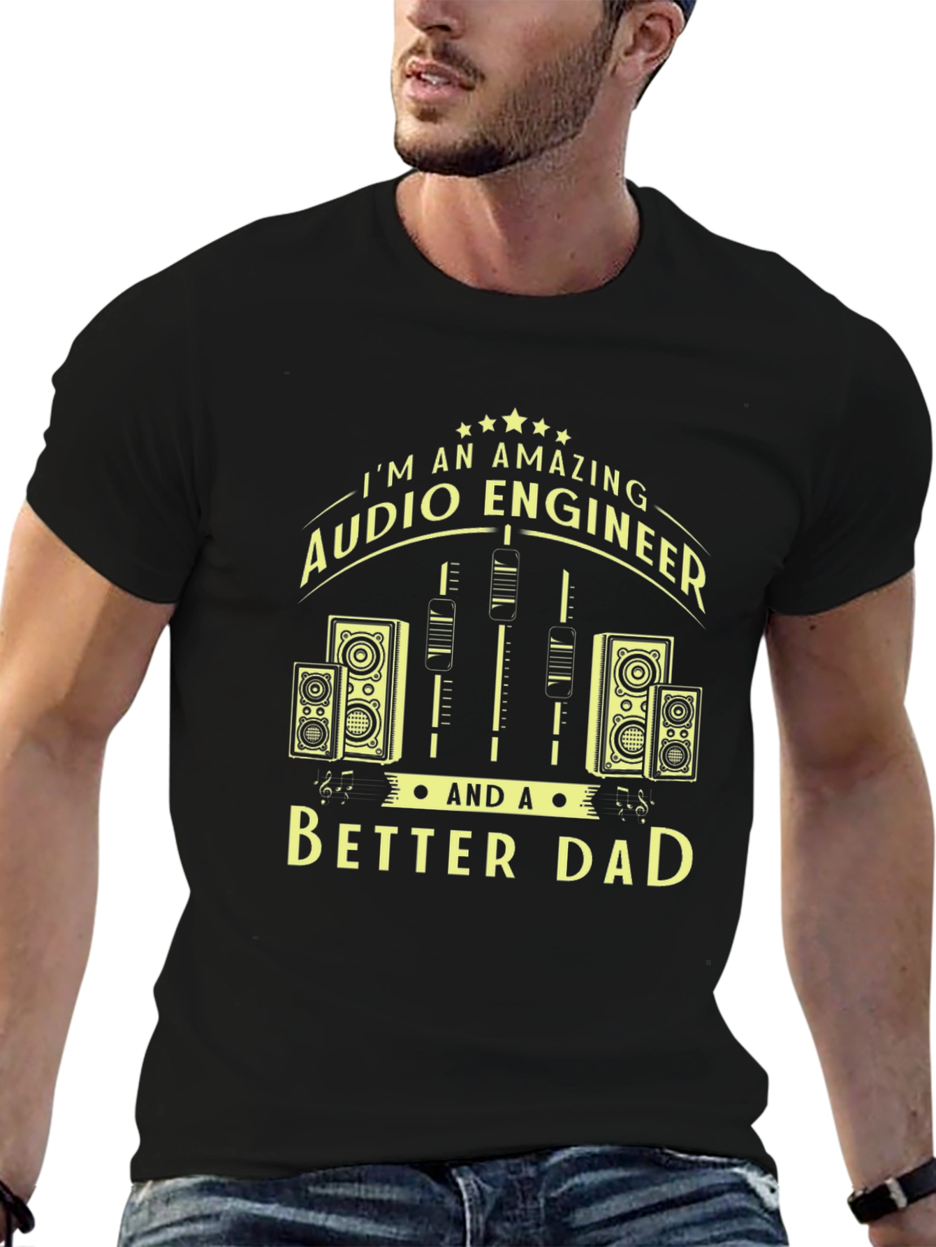 Amazing Audio Engineer & Better Dad Graphic T-Shirt