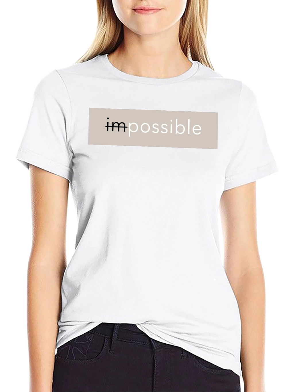 Impossible Black Cotton Graphic Tee