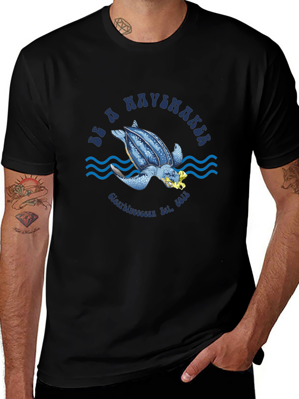 Be a Wavemaker Turtle Graphic T-Shirt