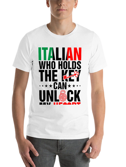 Italian Key to My Heart Black T-Shirt
