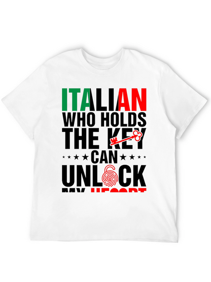 Italian Key to My Heart Black T-Shirt