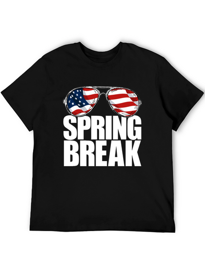 Spring Break USA Flag Sunglasses Graphic Tee