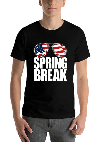 Spring Break USA Flag Sunglasses Graphic Tee