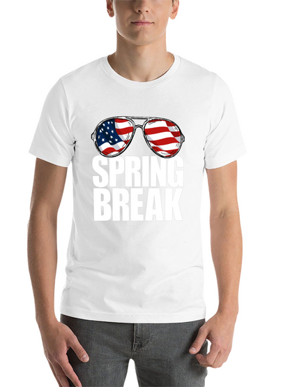 Spring Break USA Flag Sunglasses Graphic Tee