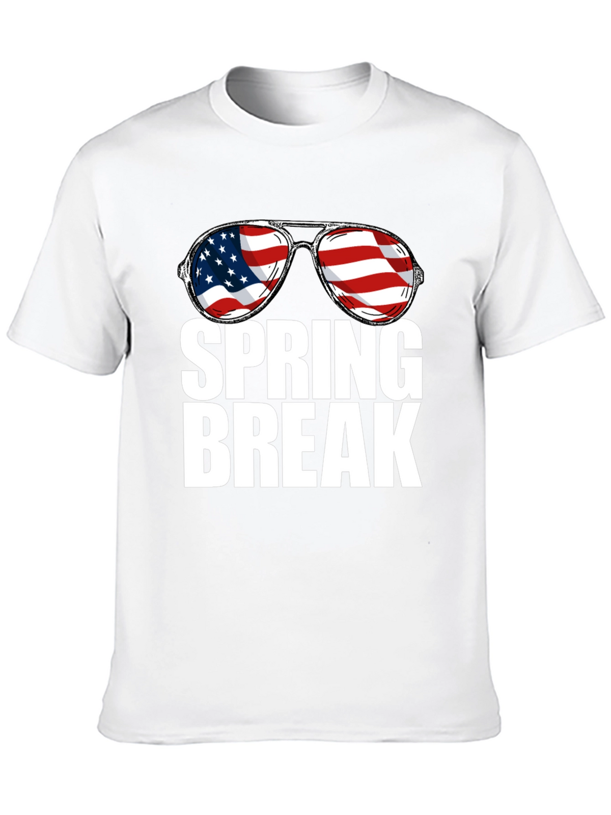 Spring Break USA Flag Sunglasses Graphic Tee