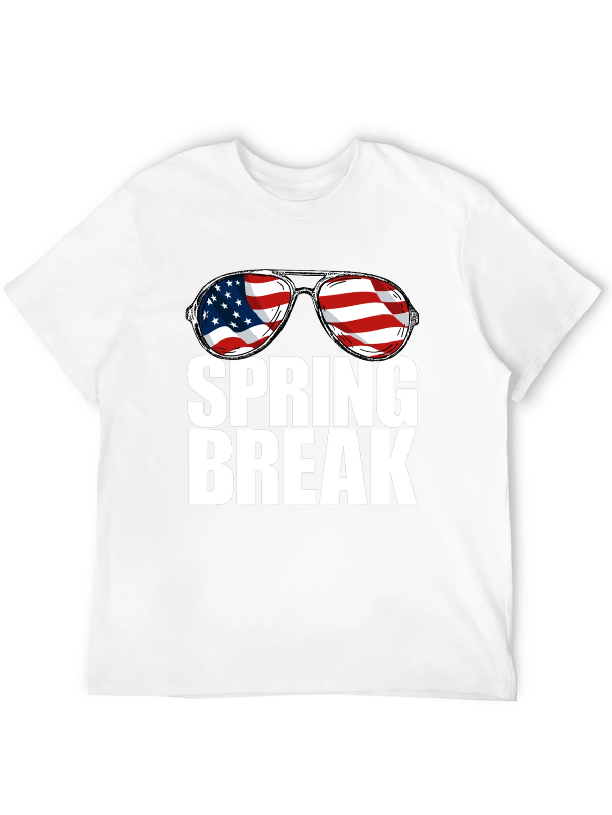 Spring Break USA Flag Sunglasses Graphic Tee