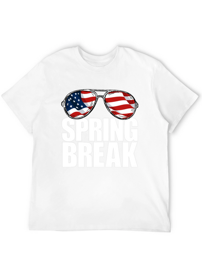 Spring Break USA Flag Sunglasses Graphic Tee