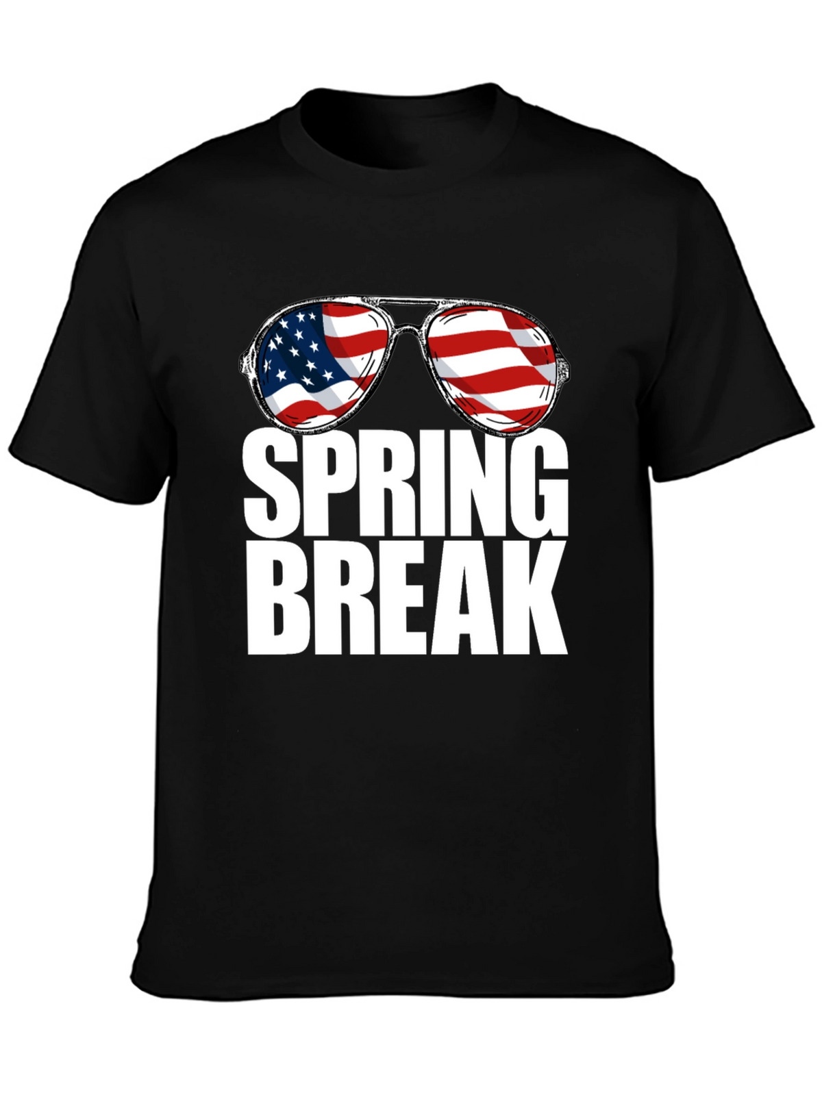 Spring Break USA Flag Sunglasses Graphic Tee