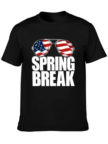 Spring Break USA Flag Sunglasses Graphic Tee