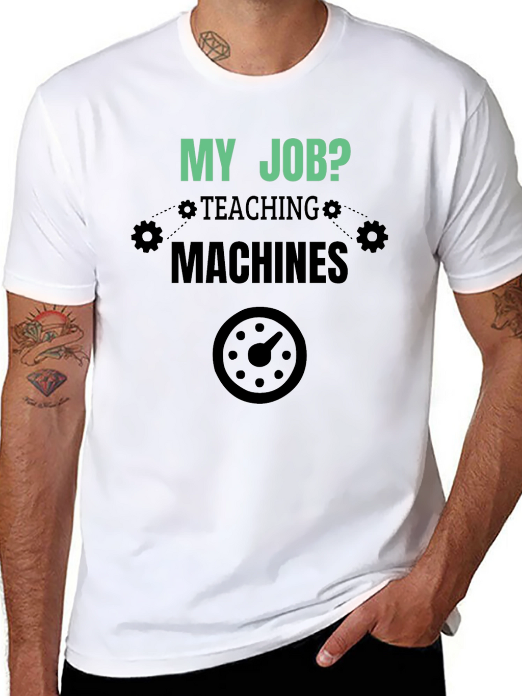 My Job Teaching Machines Black T-Shirt