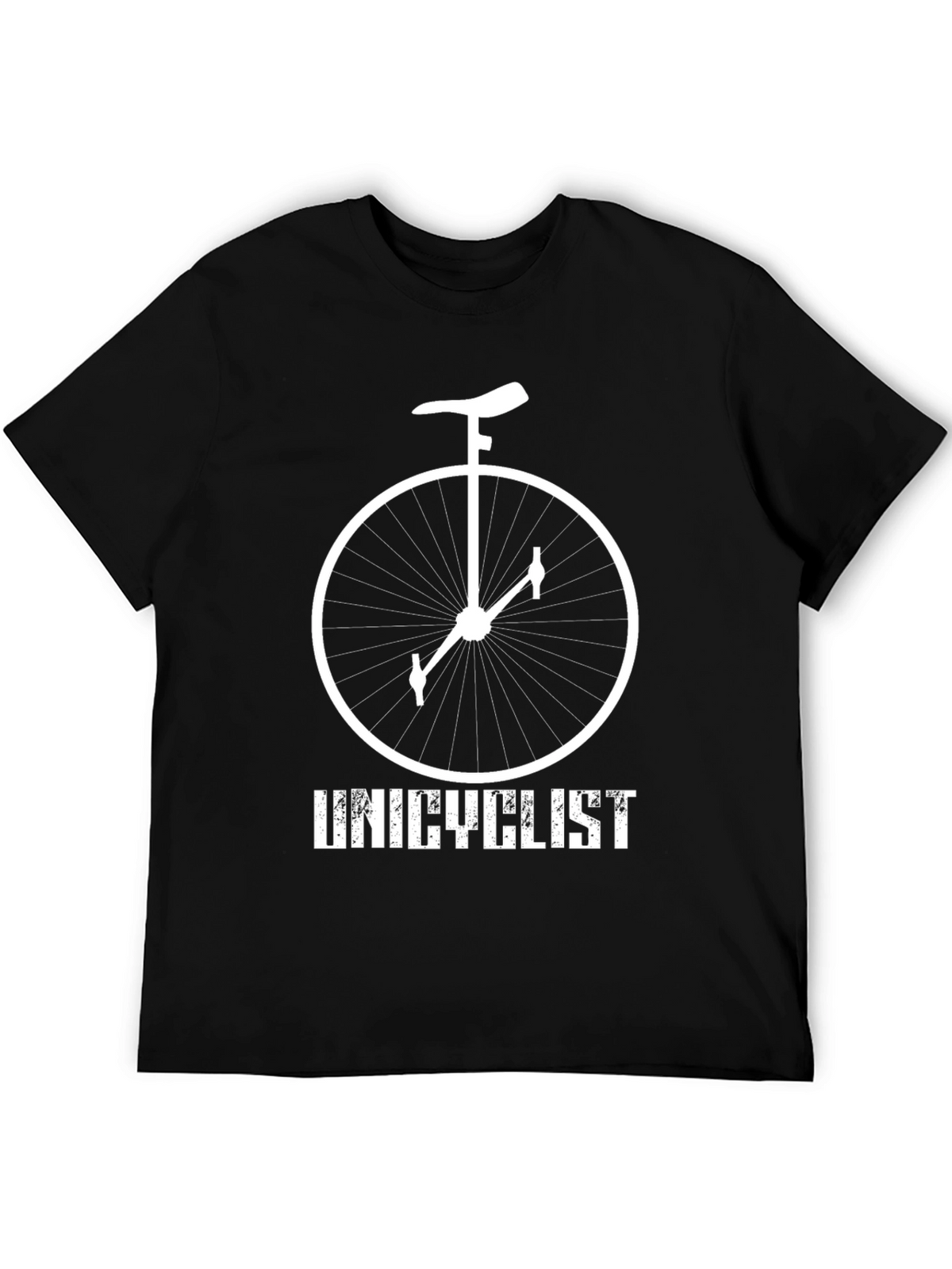 Unicyclist Graphic Tee - Black Cotton Shirt