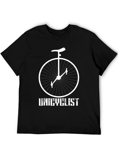 Unicyclist Graphic Tee - Black Cotton Shirt