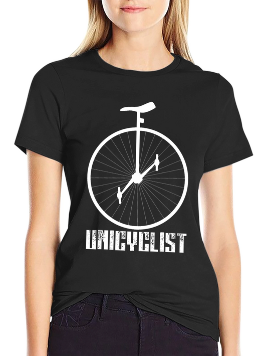 Unicyclist Graphic Tee - Black Cotton Shirt