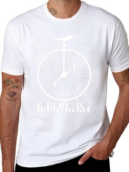 Unicyclist Graphic Tee - Black Cotton Shirt