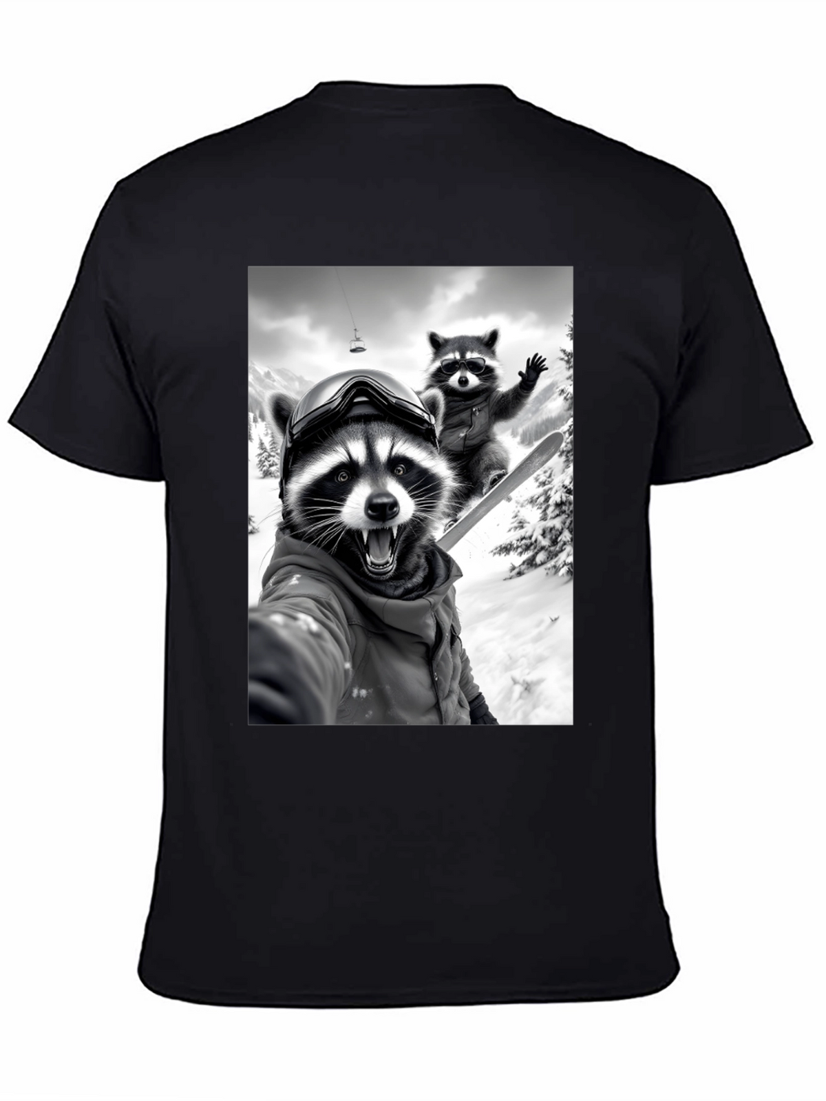 Raccoon Skiing T-Shirt